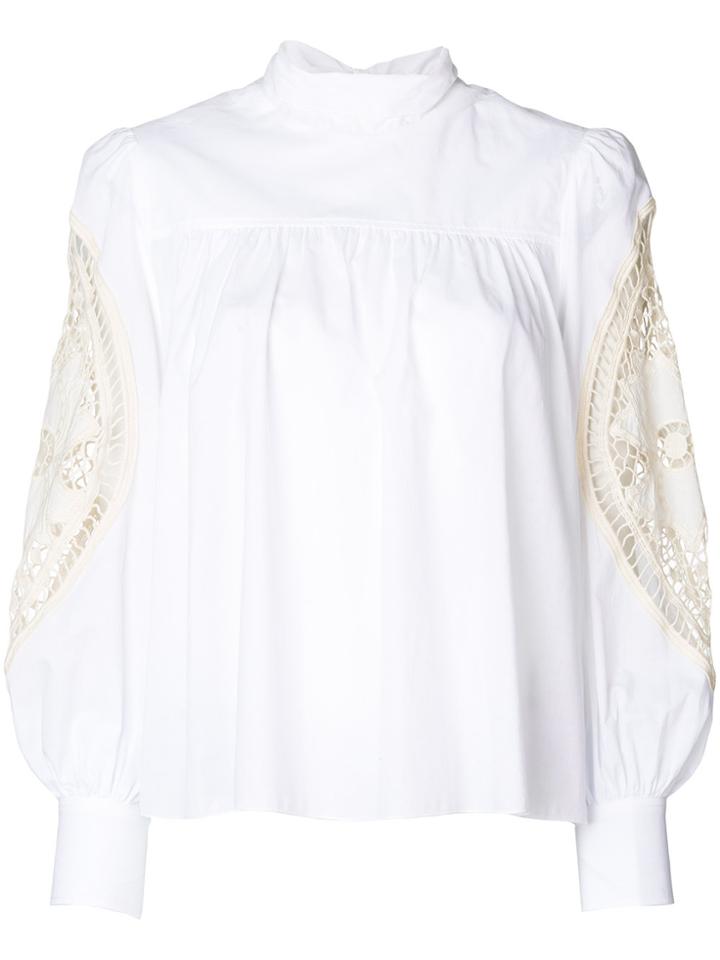 See By Chloé Lace Insert Blouse - White