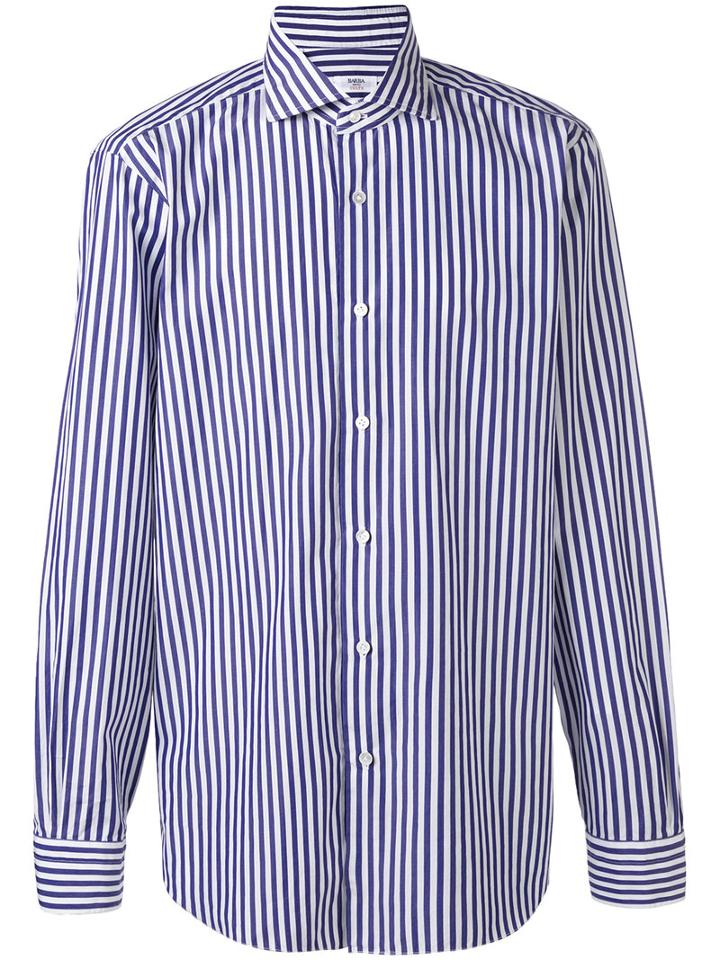 Barba - Striped Shirt - Men - Cotton - 42, White, Cotton