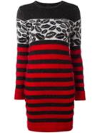 Just Cavalli Striped Fitted Dress, Women's, Size: Xs, Black, Polyamide/polyester/viscose/wool