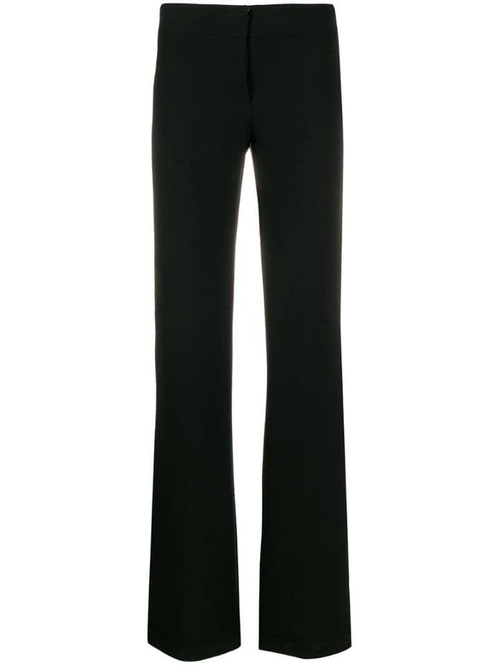 Genny Creased Flared Trousers - Black