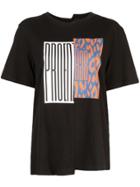 Proenza Schouler Pswl Split Logo Asymmetrical T-shirt - Black