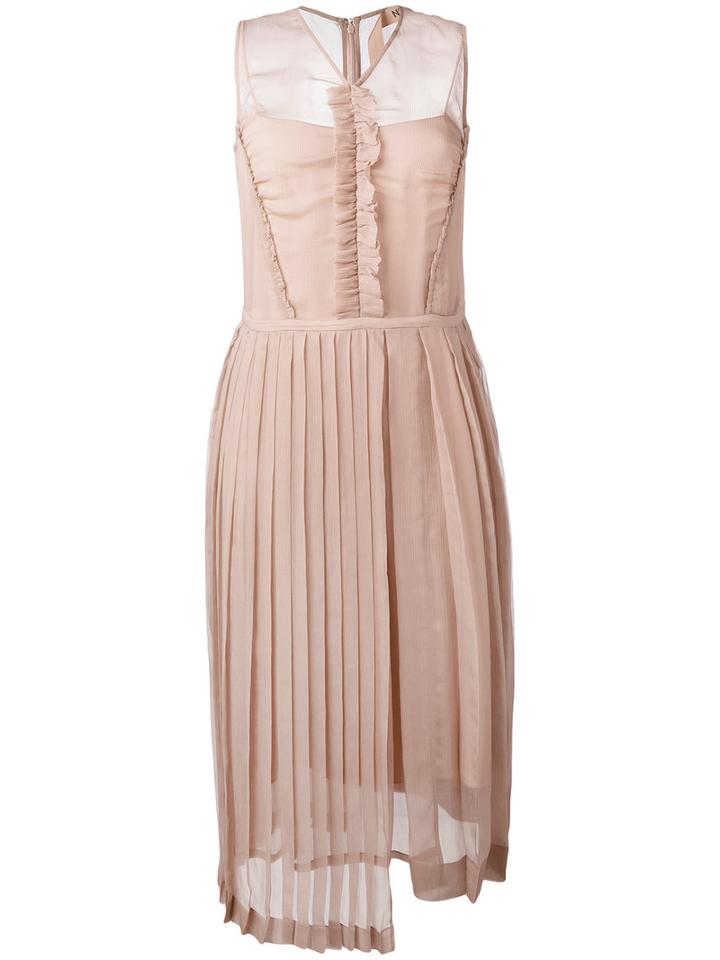 No21 - Shift Dress - Women - Silk/acetate - 44, Nude/neutrals, Silk/acetate