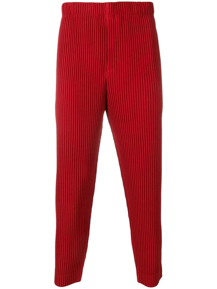 Homme Plissé Issey Miyake Micro Pleated Trousers - Red