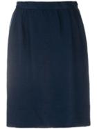 Valentino Vintage 1980's Straight Mini Skirt - Blue