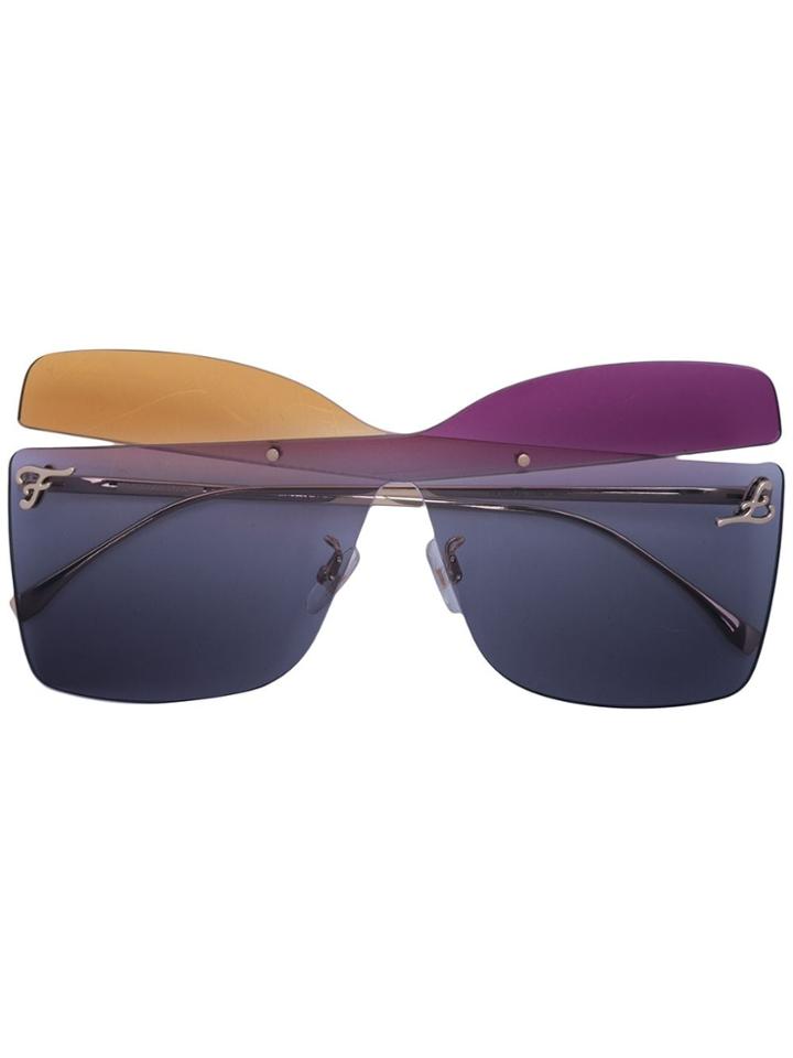 Fendi Eyewear Two-tone Oversized Sunglasses - Multicolour