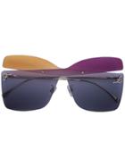 Fendi Eyewear Two-tone Oversized Sunglasses - Multicolour