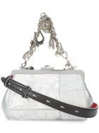 Alexander Mcqueen Floral Clutch - Metallic