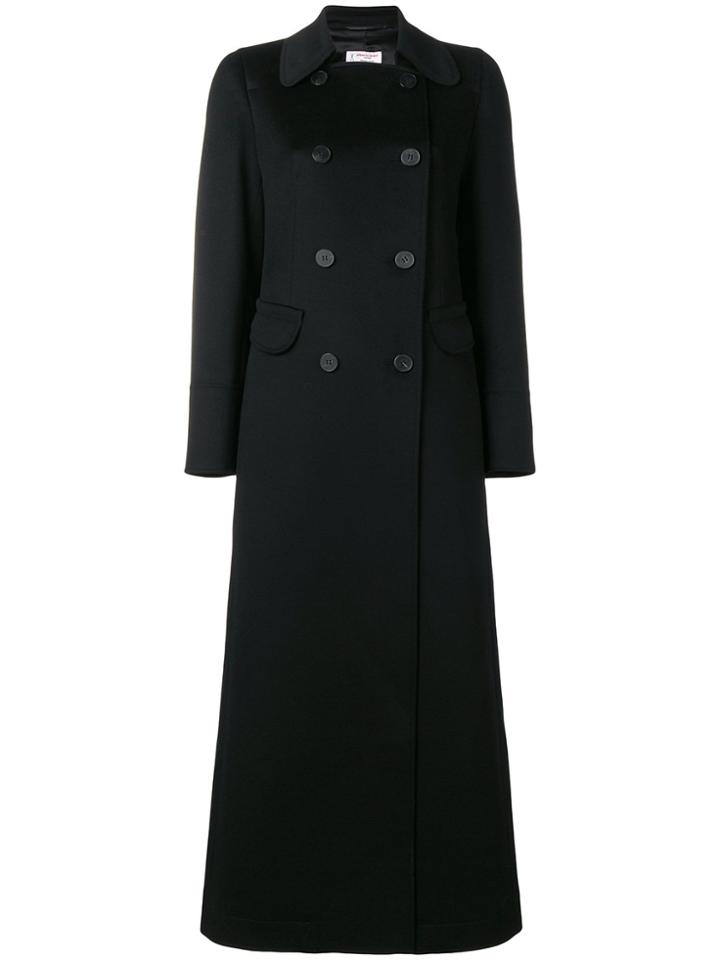 Alberto Biani Long Double Breasted Coat - Black