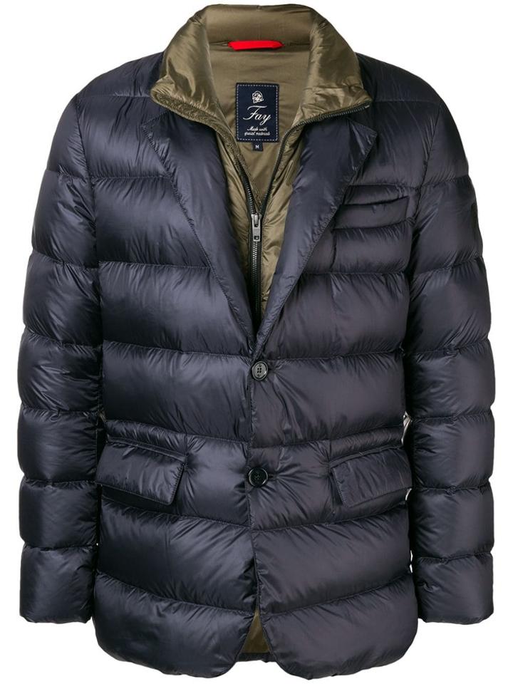 Fay Layered Down Jacket - Blue
