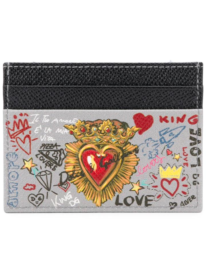 Dolce & Gabbana Logo Graffiti Card Holder - Black