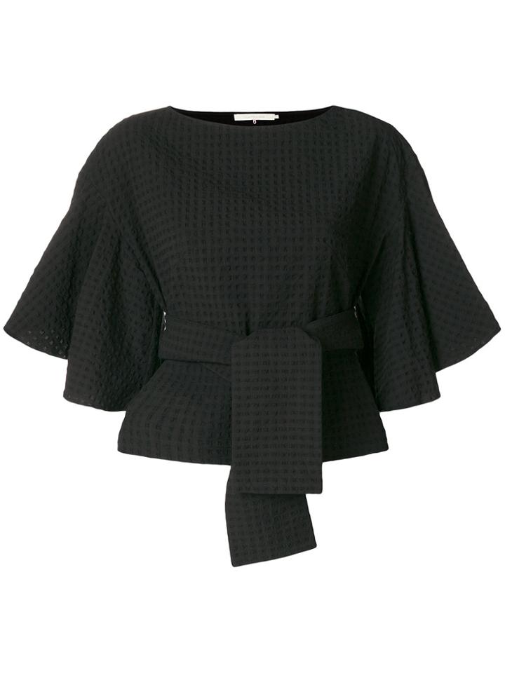 L'autre Chose Cropped Shortsleeved Blouse - Black