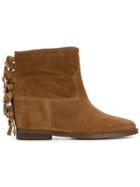Via Roma 15 Back Braid Boots - Brown