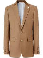 Burberry English Fit Velvet Collar Wool Flannel Tailored Jacket -