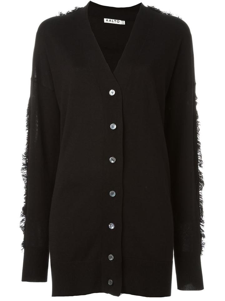Aalto Frayed Sleeve Long Cardigan