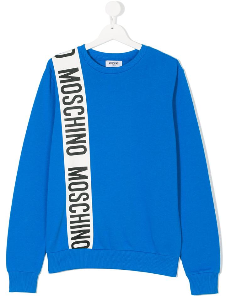Moschino Kids Logo Tape Sweatshirt - Blue