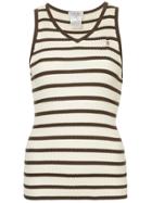Chanel Pre-owned Striped Ribbed Tank - Neutrals