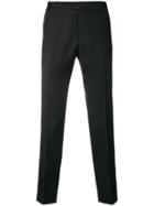 Les Hommes Cropped Eyelet-detail Classic Pants - Black