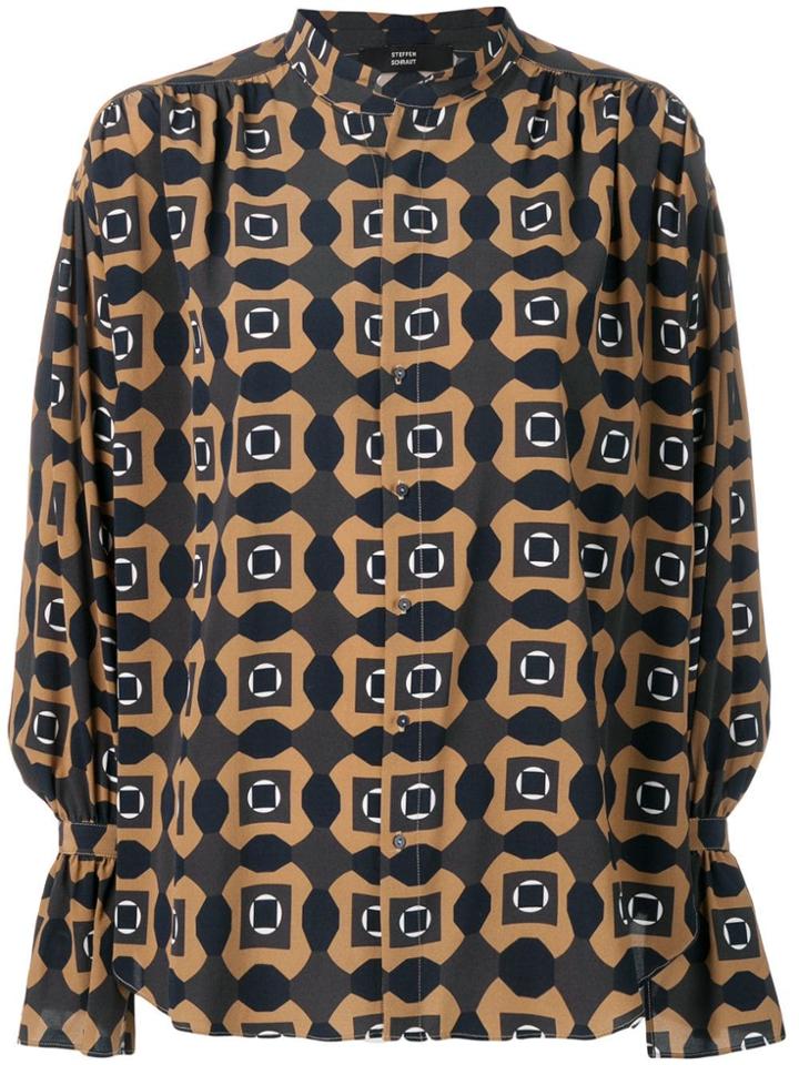 Steffen Schraut Geometric Print Shirt - Brown