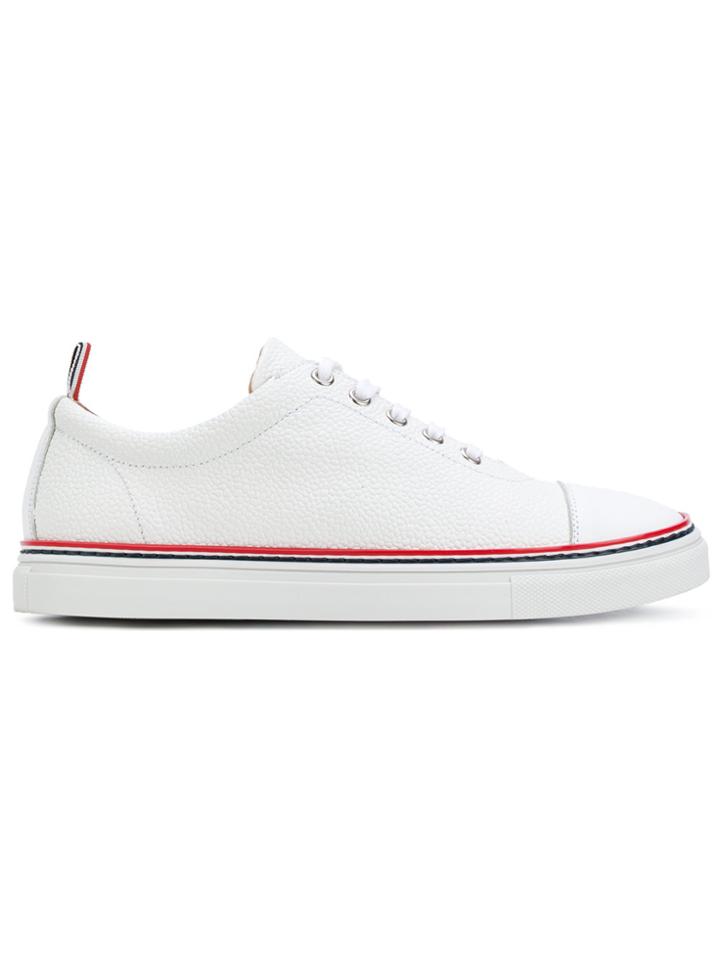 Thom Browne Tennis Collection Straight Toe Cap Trainer - White