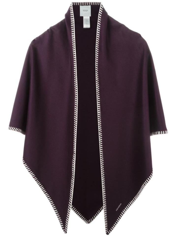 Agnona Trim Detail Poncho, Women's, Pink/purple, Polyester/cashmere/wool