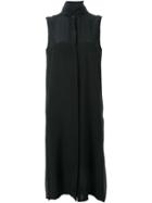 Strateas Carlucci Sleeveless Split Shirt, Women's, Size: Large, Black, Silk