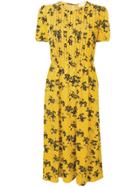 Michael Michael Kors Floral Print Midi Dress - Yellow