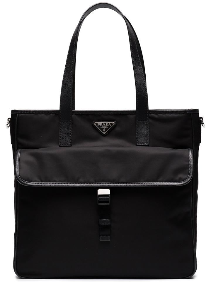 Prada Two Pocket Tote Bag - Black