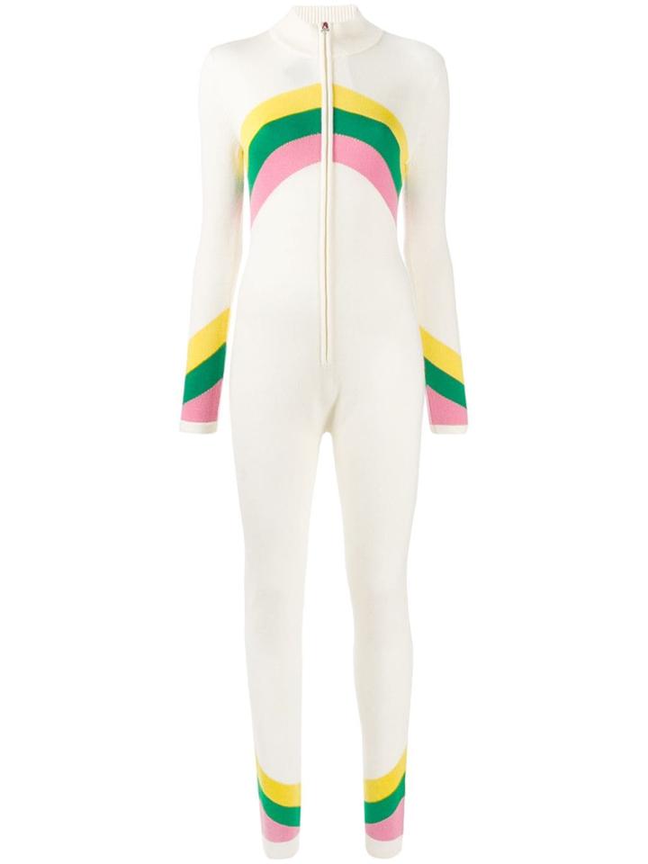 Perfect Moment Knitted Chevron Jumpsuit - White