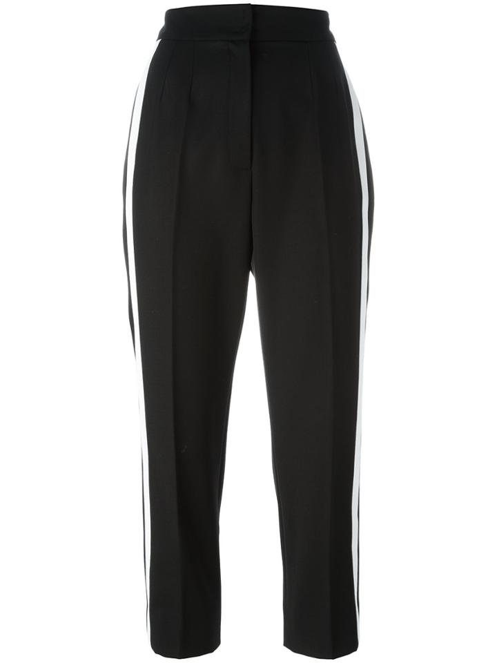 Dolce & Gabbana Contrast Piped Cropped Trousers - Black