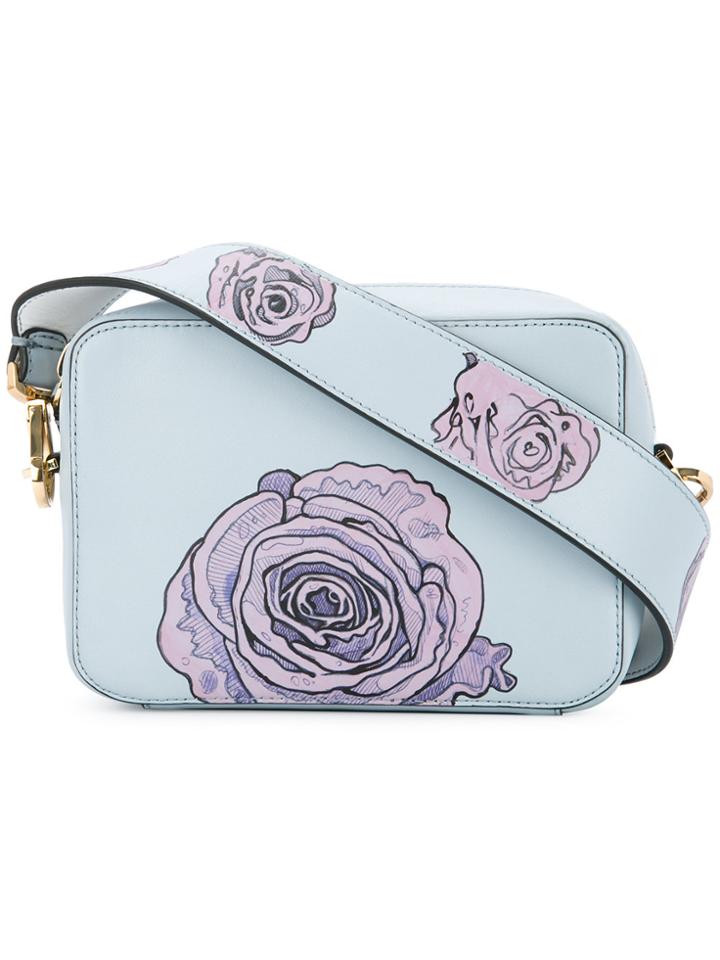 Demanumea Floral Print Satchel Bag - Blue
