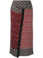 Semicouture Wrap-style Knitted Skirt - Red
