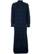 Mm6 Maison Margiela Maxi Shirt Dress, Women's, Size: 40, Blue, Cotton