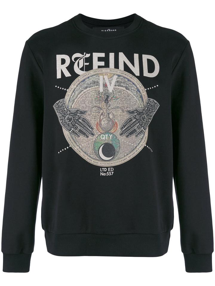 John Richmond - Refind Print Sweatshirt - Men - Cotton/polyester - M, Black, Cotton/polyester