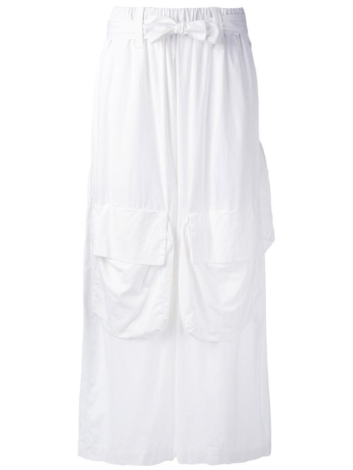 Nelly Johansson - Cargo Pocket Palazzo Pants - Women - Cotton/cupro/elastodiene - One Size, White, Cotton/cupro/elastodiene