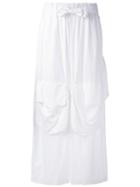 Nelly Johansson - Cargo Pocket Palazzo Pants - Women - Cotton/cupro/elastodiene - One Size, White, Cotton/cupro/elastodiene