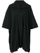 Issey Miyake Cauliflower Wide Pleated Boxy Poncho Coat - Black