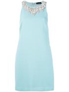 Ermanno Ermanno Embellished Shift Dress - Blue