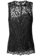 Dolce & Gabbana Sleeveless Lace Top - Black