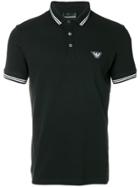 Emporio Armani Front Logo Polo Shirt - Black