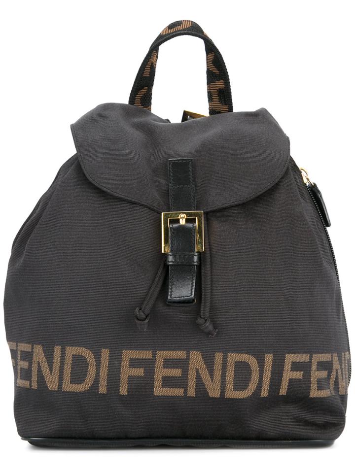 Fendi Vintage Drawstring Backpack - Black