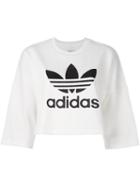 Adidas Originals Bonded Lace Crop Sweatshirt, Women's, Size: 42, White, Polyester/spandex/elastane/rayon
