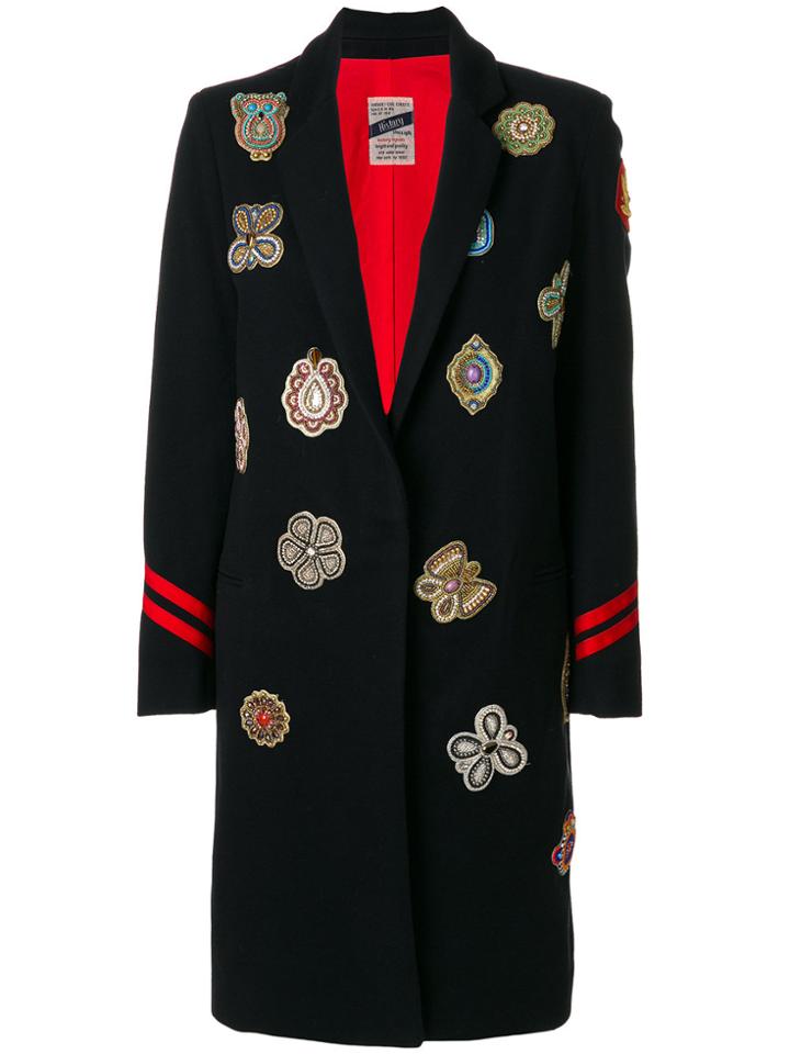 History Repeats Embellished Patch Coat - Blue