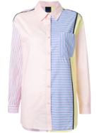 Sjyp Striped Panelled Shirt - Multicolour