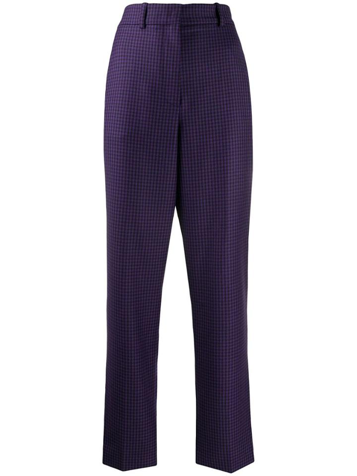 Racil Michael Gingham Trousers - Purple