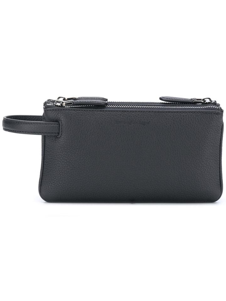 Ermenegildo Zegna Grained Zip Pouch Bag - Blue