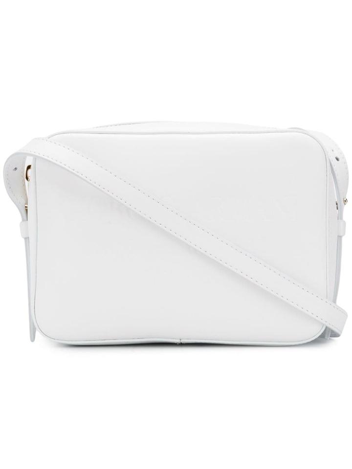 Giorgio Armani Embossed Logo Shoulder Bag - White