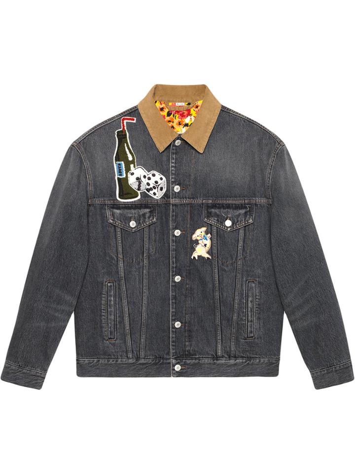 Gucci Gucci Logo Denim Jacket - Black