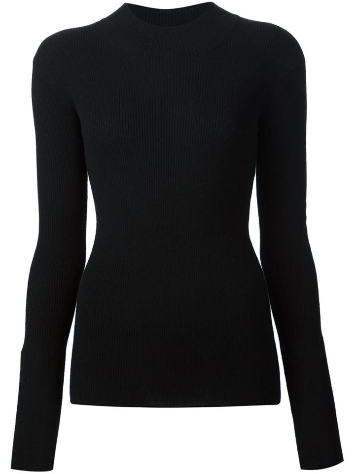 Maiyet Mock Neck Sweater, Women's, Size: Large, Black, Cashmere