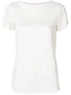 Les Copains Embroidered Short-sleeve Top - White