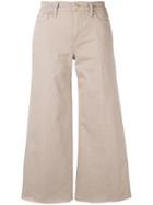 Frame Cropped Wide Leg Jeans - Neutrals